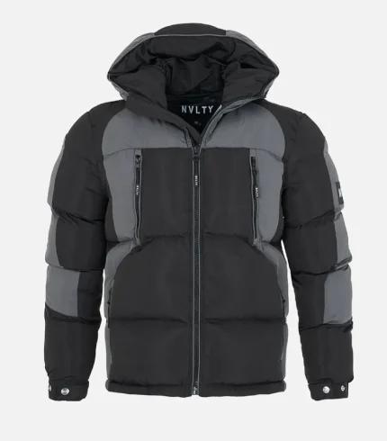 Nvlty Shadow Puffer Jacket Black Grey (2)